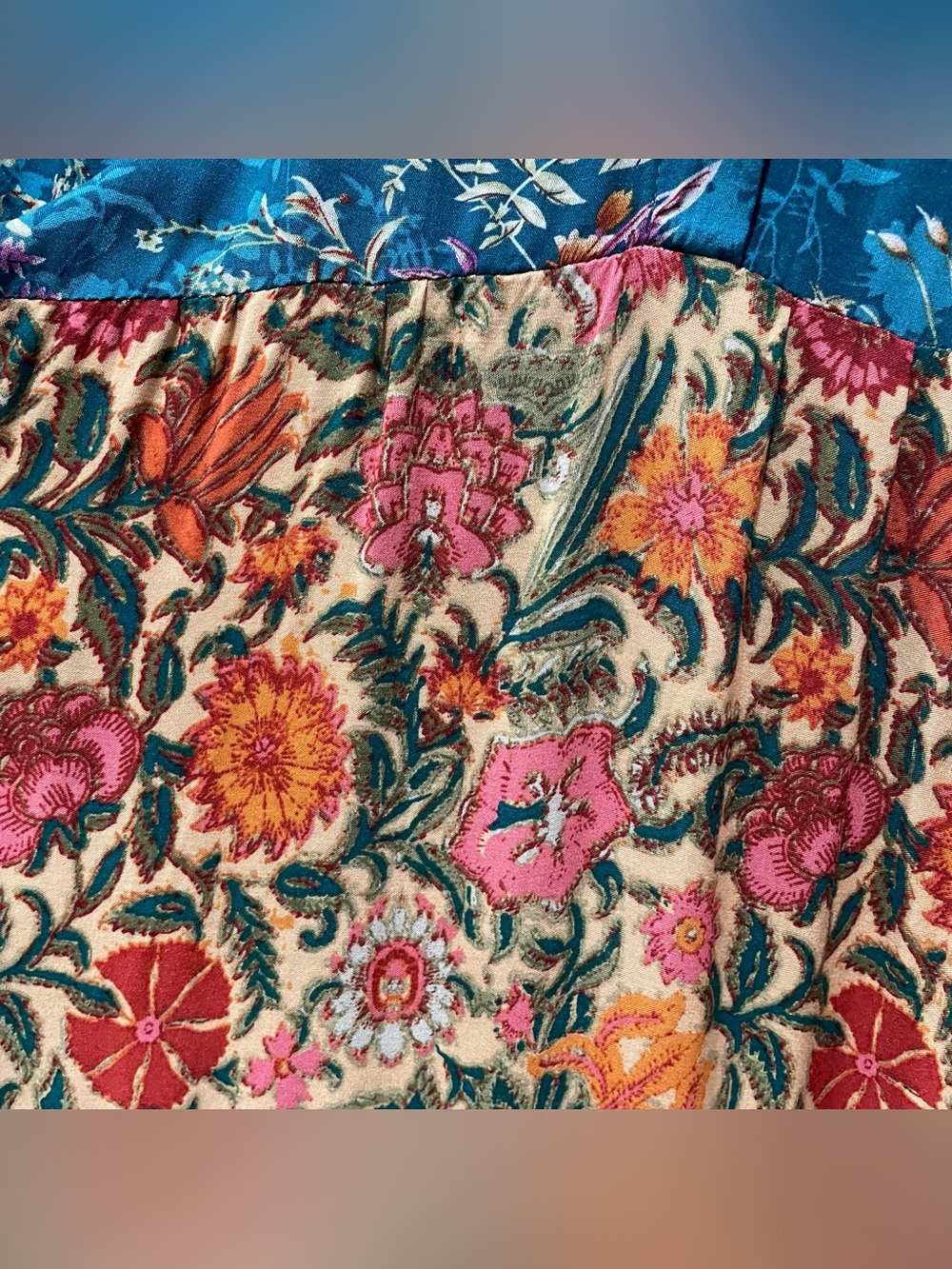 Lot 2 Natural Life Midi Dresses - Turquoise Mix & Orange Tropical Floral Boho L - Picture 10 of 16